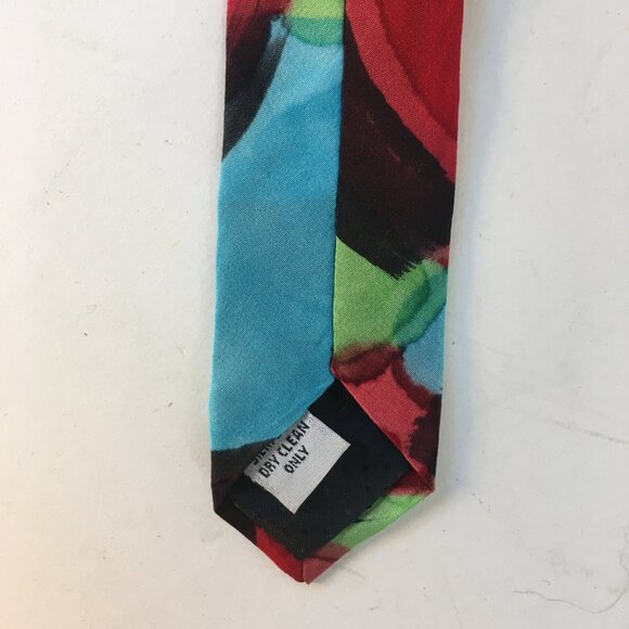 Barb Maria Handpainted Silk Tie Vintage Rainbow Tie Dye Abstract Multicolour - Picture 10 of 14